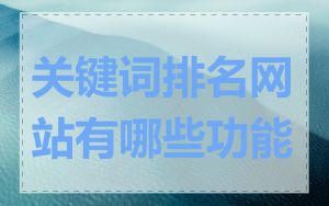 关键词排名网站有哪些功能