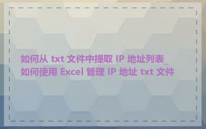如何从 txt 文件中提取 IP 地址列表_如何使用 Excel 管理 IP 地址 txt 文件