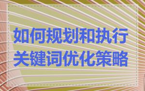 如何规划和执行关键词优化策略