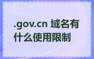.gov.cn 域名有什么使用限制