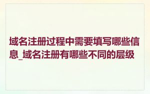 域名注册过程中需要填写哪些信息_域名注册有哪些不同的层级