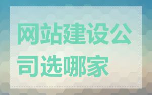 网站建设公司选哪家