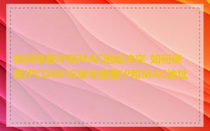 如何排查IP和MAC地址冲突_如何使用IPCONFIG命令查看IP和MAC地址