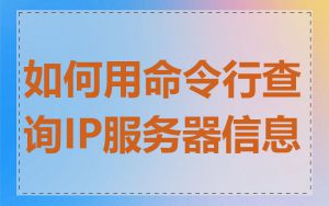 如何用命令行查询IP服务器信息