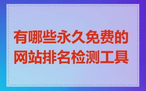 有哪些永久免费的网站排名检测工具