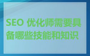 SEO 优化师需要具备哪些技能和知识