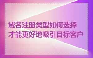 域名注册类型如何选择才能更好地吸引目标客户