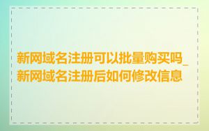 新网域名注册可以批量购买吗_新网域名注册后如何修改信息