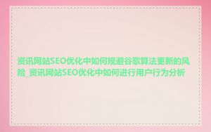 资讯网站SEO优化中如何规避谷歌算法更新的风险_资讯网站SEO优化中如何进行用户行为分析