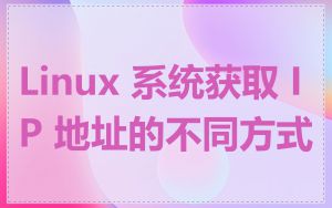 Linux 系统获取 IP 地址的不同方式