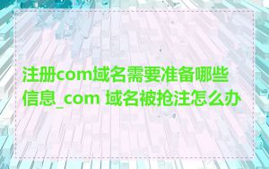 注册com域名需要准备哪些信息_com 域名被抢注怎么办