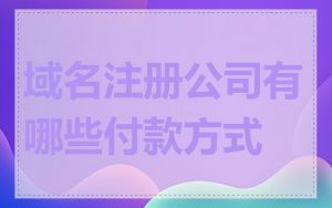 域名注册公司有哪些付款方式