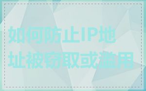 如何防止IP地址被窃取或滥用