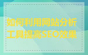 如何利用网站分析工具提高SEO效果