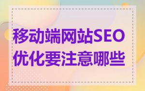移动端网站SEO优化要注意哪些