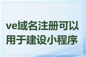 ve域名注册可以用于建设小程序吗