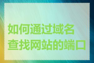 如何通过域名查找网站的端口号