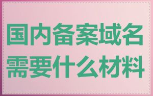 国内备案域名需要什么材料