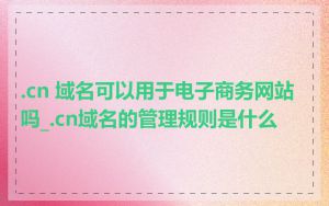 .cn 域名可以用于电子商务网站吗_.cn域名的管理规则是什么