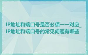 IP地址和端口号是否必须一一对应_IP地址和端口号的常见问题有哪些