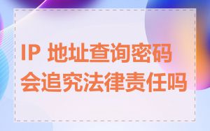 IP 地址查询密码会追究法律责任吗