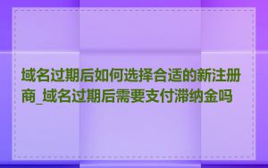 域名过期后如何选择合适的新注册商_域名过期后需要支付滞纳金吗