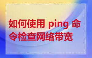 如何使用 ping 命令检查网络带宽
