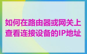 如何在路由器或网关上查看连接设备的IP地址