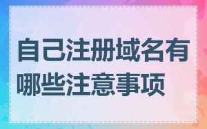 自己注册域名有哪些注意事项