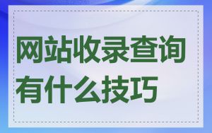 网站收录查询有什么技巧