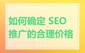 如何确定 SEO 推广的合理价格