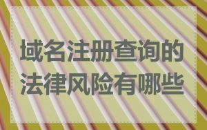 域名注册查询的法律风险有哪些