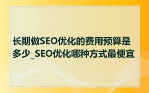 长期做SEO优化的费用预算是多少_SEO优化哪种方式最便宜