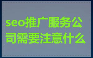 seo推广服务公司需要注意什么