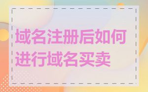 域名注册后如何进行域名买卖