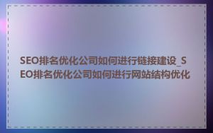 SEO排名优化公司如何进行链接建设_SEO排名优化公司如何进行网站结构优化