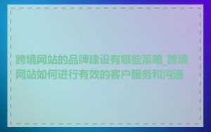 跨境网站的品牌建设有哪些策略_跨境网站如何进行有效的客户服务和沟通