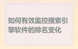 如何有效监控搜索引擎软件的排名变化