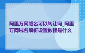 阿里万网域名可以转让吗_阿里万网域名解析设置教程是什么