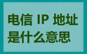 电信 IP 地址是什么意思
