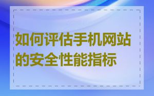 如何评估手机网站的安全性能指标