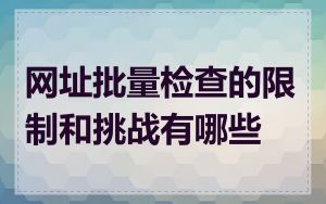 网址批量检查的限制和挑战有哪些