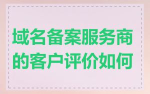 域名备案服务商的客户评价如何