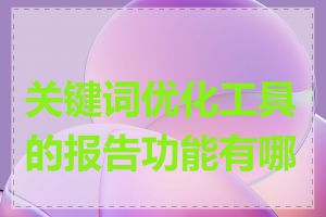关键词优化工具的报告功能有哪些