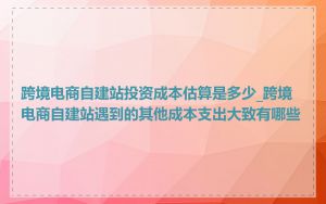 跨境电商自建站投资成本估算是多少_跨境电商自建站遇到的其他成本支出大致有哪些