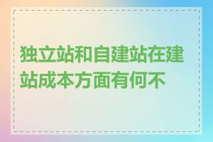 独立站和自建站在建站成本方面有何不同