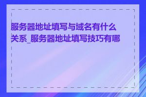 服务器地址填写与域名有什么关系_服务器地址填写技巧有哪些
