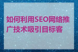 如何利用SEO网络推广技术吸引目标客户