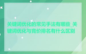 关键词优化的常见手法有哪些_关键词优化与竞价排名有什么区别