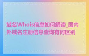 域名Whois信息如何解读_国内外域名注册信息查询有何区别
